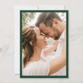 Modern Green Border Photo Wedding Kaart (Achterkant)