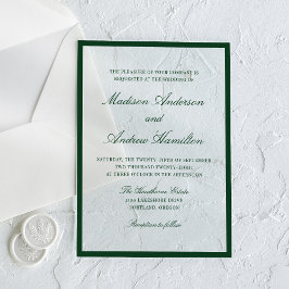 Modern Green Border Wedding Acryl Uitnodigingen
