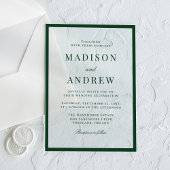 Modern Green Border Wedding Acryl Uitnodigingen