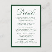 Modern Green Border Wedding Details Informatiekaartje (Voorkant)