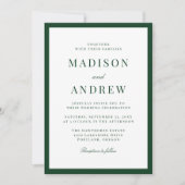 Modern Green Border Wedding Kaart (Voorkant)