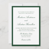 Modern Green Border Wedding Kaart (Voorkant)
