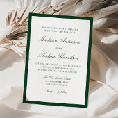 Modern Green Border Wedding Kaart
