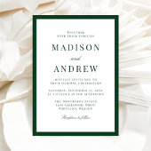 Modern Green Border Wedding Kaart