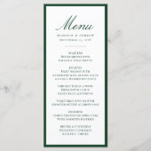 Modern Green Border Wedding Menu (Voorkant)