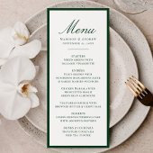 Modern Green Border Wedding Menu