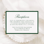 Modern Green Border Wedding Reception Informatiekaartje