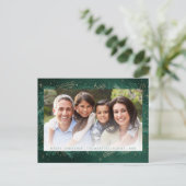 Modern Green Botanical Keepomwille Photo Chistmas Feestdagenkaart (Staand voorkant)