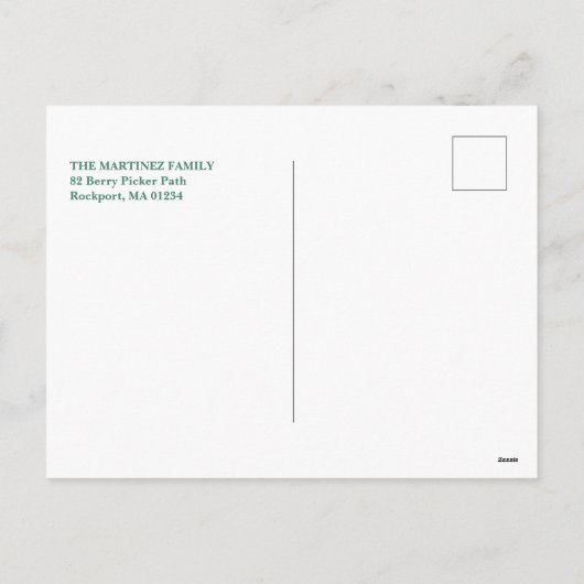 Modern Green Botanical Keepomwille Photo Chistmas Feestdagenkaart (Achterkant)