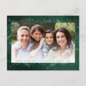 Modern Green Botanical Keepomwille Photo Chistmas Feestdagenkaart (Voorkant)