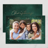 Modern Green Botanical Keepomwille Photo Chistmas Feestdagenkaart (Voorkant / Achterkant)