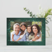 Modern Green Botanical Keepomwille Photo Chistmas Feestdagenkaart (Staand voorkant)