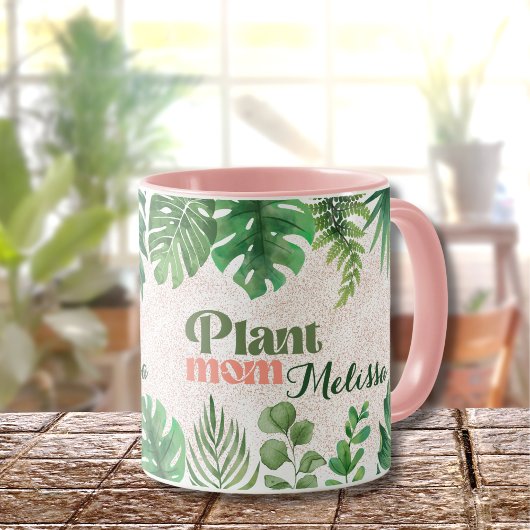 Modern Green Botanical Leaves Plant Mom Mok