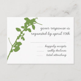Modern Green Branch RSVP-trouwkaart RSVP Kaartje