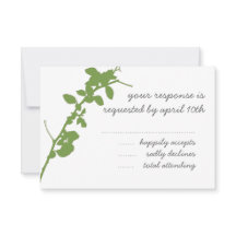 Modern Green Branch RSVP-trouwkaart