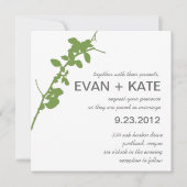 Modern Green Branch Wedding Invitation Kaart (Voorkant)