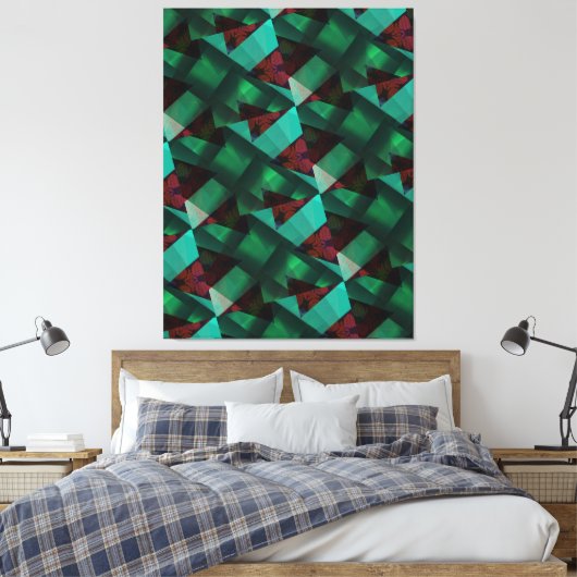 Modern-Green-Brown-very Nice Canvas Afdruk (Insitu (Slaapkamer))