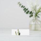 Modern Green Cactus Blue Abstract Photo Art Mini Visitekaartje (Staand voorkant)