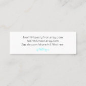 Modern Green Cactus Blue Abstract Photo Art Mini Visitekaartje (Achterkant)