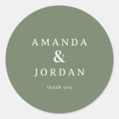 Modern Green Calligraphy Ronde Sticker (Voorkant)