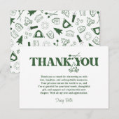 Modern Green Camp Bachelorette Weekend Bedankkaart (Voorkant / Achterkant)