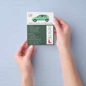 Modern Green Car, Driving School, Instructor Flyer (Hand)