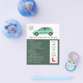 Modern Green Car, Driving School, Instructor Flyer (Enkel)