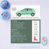 Modern Green Car, Driving School, Instructor Flyer (Enkel)