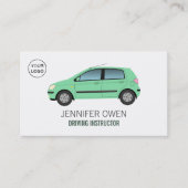 Modern Green Car, Driving School, Instructor Visitekaartje (Voorkant)