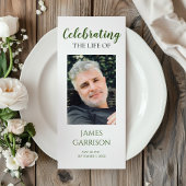 Modern Green Celebration of Life Memorial Programm Reclamekaart