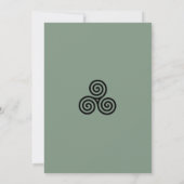 Modern Green Celtic Knot Irish Wedding Invitation Kaart (Achterkant)