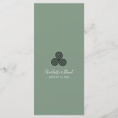 Modern Green Celtic Knot Irish Wedding Invitation Menu (Achterkant)