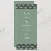 Modern Green Celtic Knot Irish Wedding Invitation Menu (Voorkant / Achterkant)