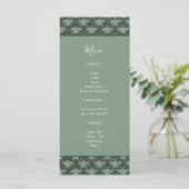 Modern Green Celtic Knot Irish Wedding Invitation Menu (Staand voorkant)