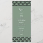 Modern Green Celtic Knot Irish Wedding Invitation Menu (Voorkant)