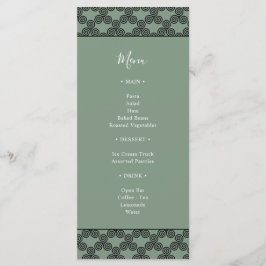 Modern Green Celtic Knot Irish Wedding Invitation Menu