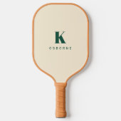 Modern Green Checker Monogram Pickleball Paddle (Voorkant)