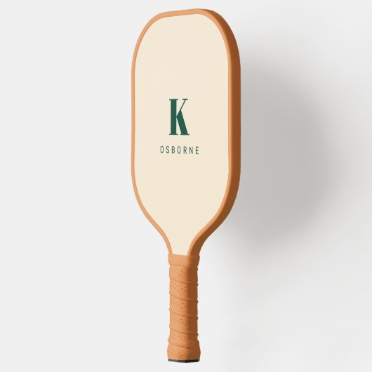 Modern Green Checker Monogram Pickleball Paddle (Links)