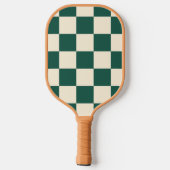 Modern Green Checker Monogram Pickleball Paddle (Achterkant)