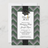 Modern Green Chevron 2013 Graduation Party Kaart (Voorkant)