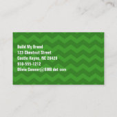 Modern Green Chevron Designer Visitekaartje (Achterkant)
