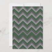 Modern green Chevron Stripes Photo Afstuderen Kaart (Achterkant)
