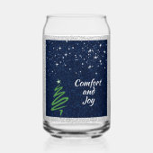 Modern Green Christmas Tree Festive Blikvorm Glas (Voorkant)