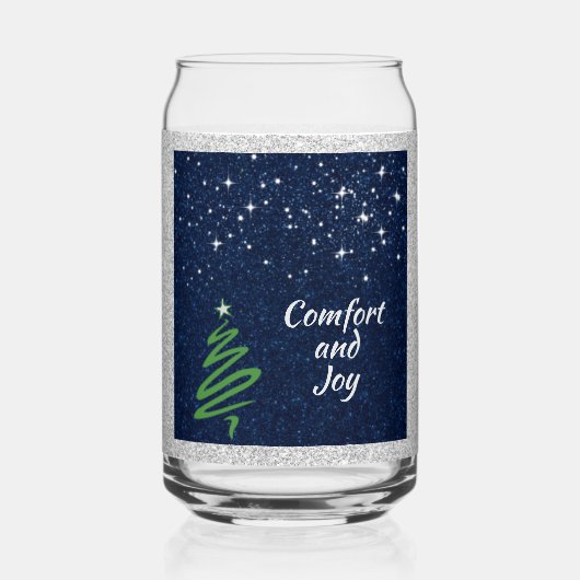 Modern Green Christmas Tree Festive Blikvorm Glas (Achterkant)