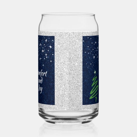 Modern Green Christmas Tree Festive Blikvorm Glas (Links)