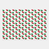 Modern Green Christmas Tree Stocking Holly Inpakpapier Vel (Voorkant 2)
