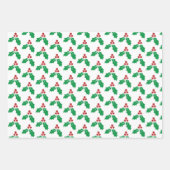 Modern Green Christmas Tree Stocking Holly Inpakpapier Vel (Voorkant)