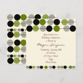 Modern Green Circle Design verjaardagsuitnodiging Kaart (Voorkant / Achterkant)