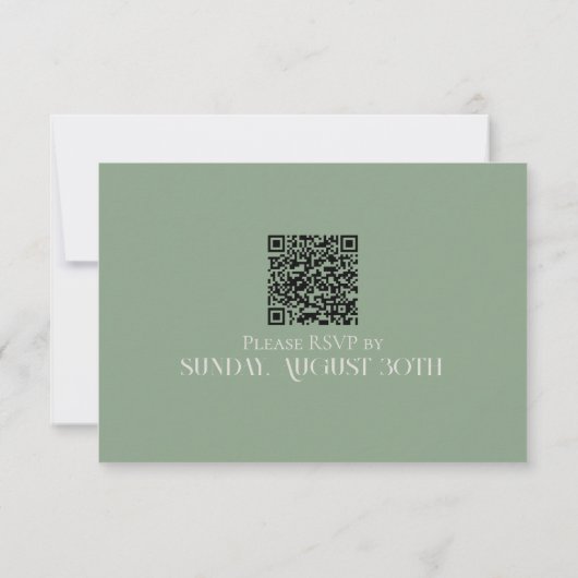 Modern Green Classic Wedding RSVP with QR Code (Achterkant)