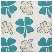 Modern Green Clover Shamrock Drawing Pattern